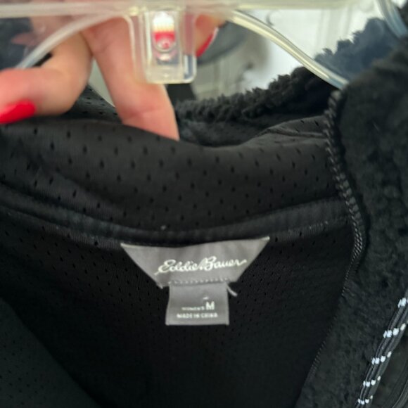 Eddie Bauer Shearling fleec jacket hood black - Picture 5 of 5